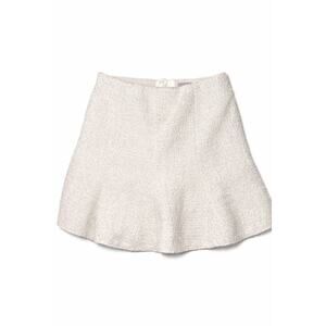 H&M white tweed mini skirt coquette preppy US 6